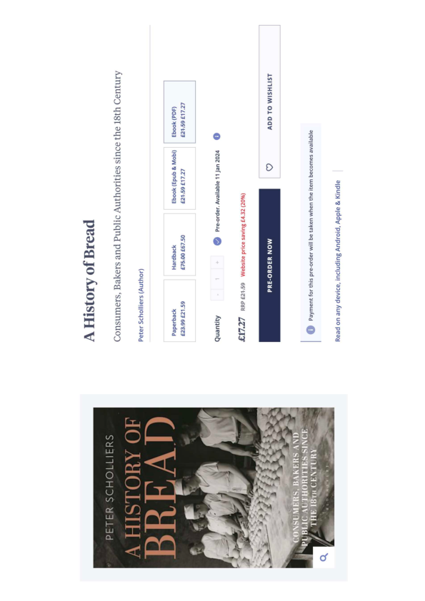 (PDF) A HISTORY OF BREAD. CONSUMERS, BAKERS AND PUBLIC AUTHORITIES