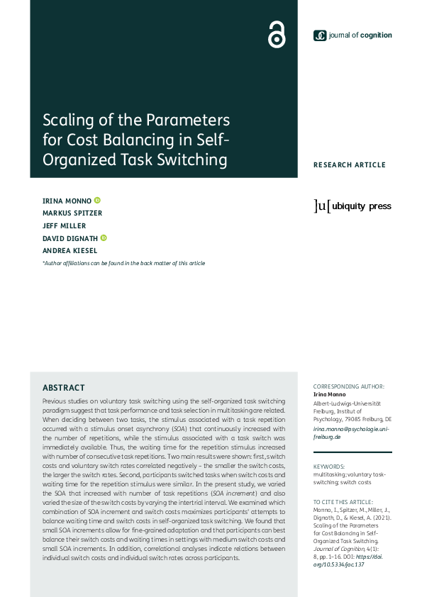 (PDF) Scaling of the Parameters for Cost Balancing in Self- Organized ...