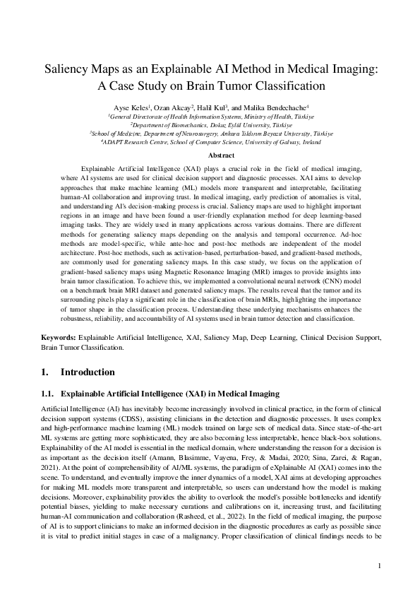 (PDF) Saliency Maps as an Explainable AI Method in Medical Imaging: A ...
