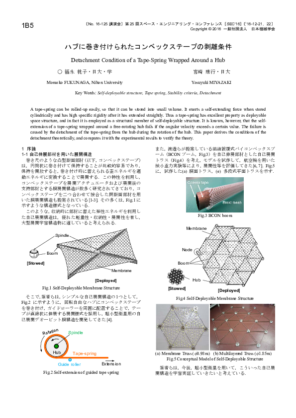 (PDF) Detachment Condition of a Tape-Spring Wrapped Around a Hub