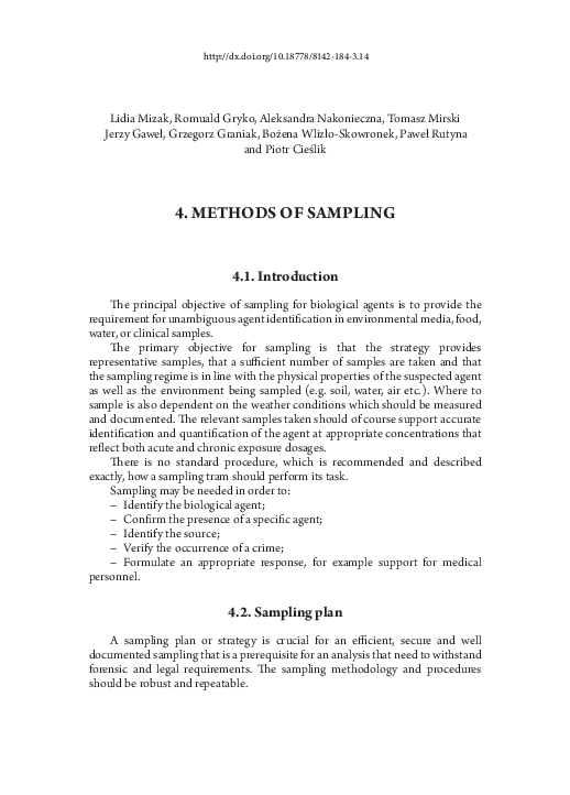 (PDF) Methods of sampling
