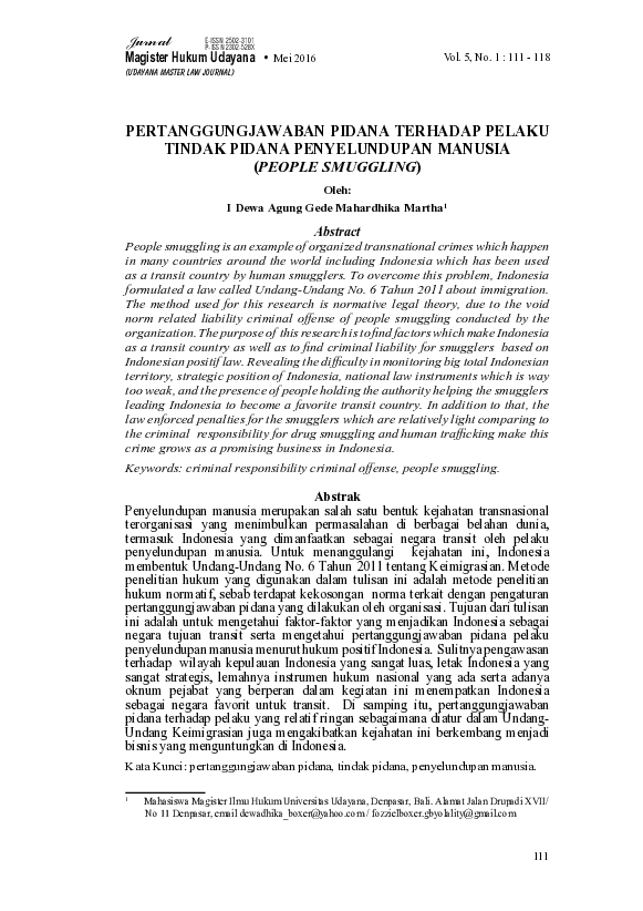 (PDF) Pertanggungjawaban Pidana Terhadap Pelaku Tindak Pidana ...