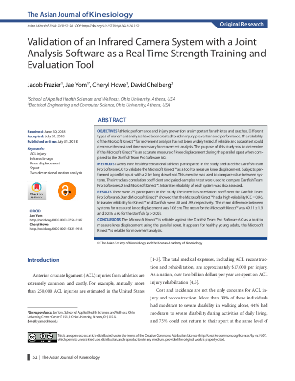 (PDF) Validation of an Infrared Camera System with a Joint Analysis ...