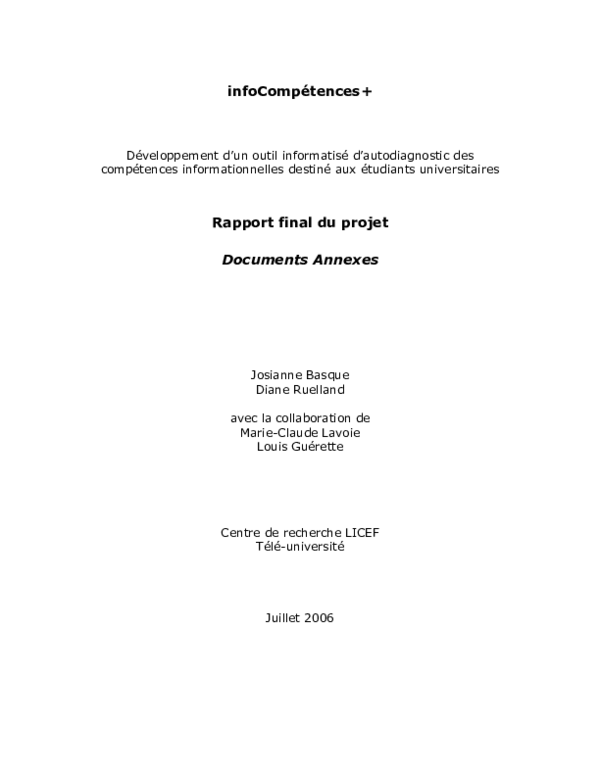 (PDF) Développement d’un outil informatisé d’autodiagnostic des ...
