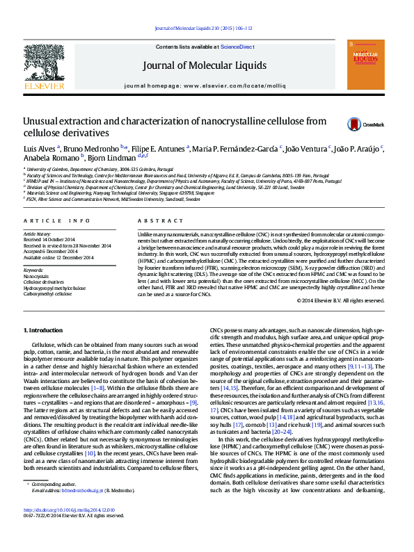 (PDF) Unusual extraction and characterization of nanocrystalline ...