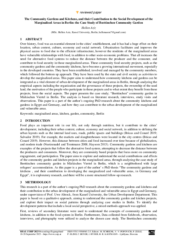 (PDF) The Community Gardens and Kitchens, and their Contribution to the ...