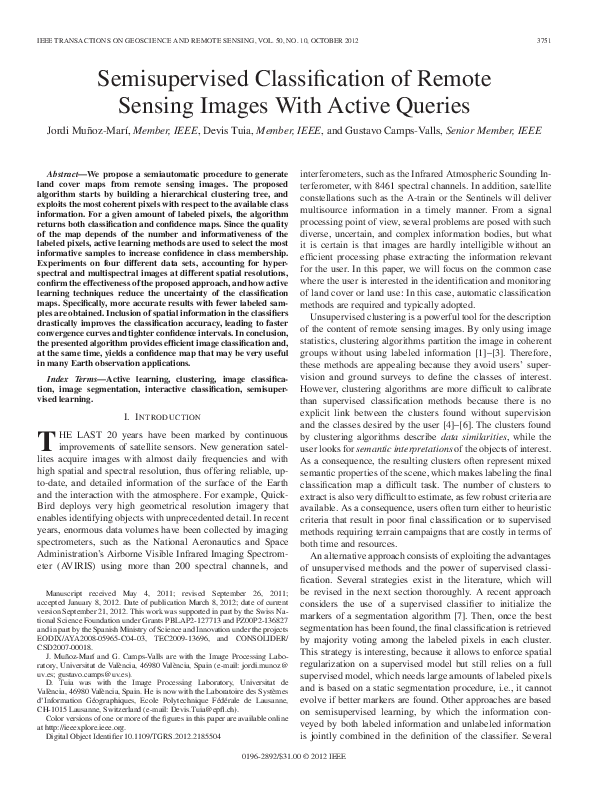 (PDF) Semisupervised classification of remote sensing images using ...