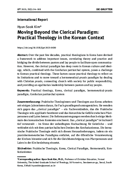 (PDF) Moving Beyond the Clerical Paradigm: Practical Theology in the ...