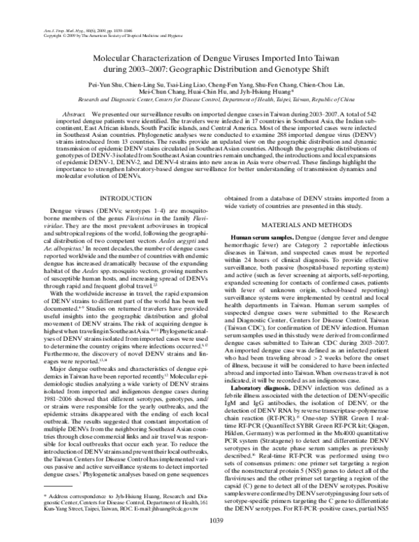 (PDF) Molecular characterization of dengue viruses isolated from ...