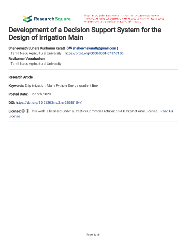 (PDF) Development of a Decision Support System for the Design of ...