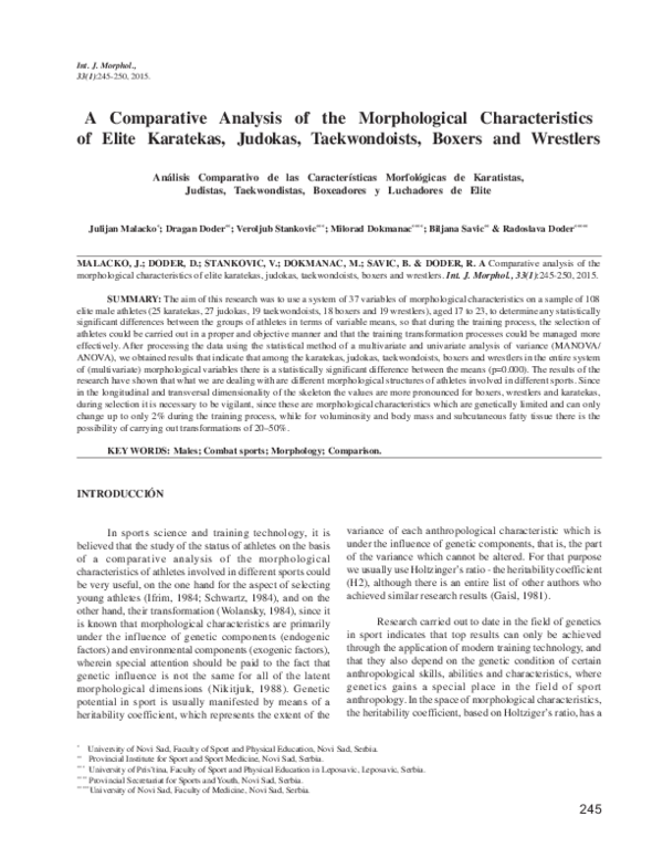 (PDF) A Comparative Analysis of the Morphological Characteristics of ...