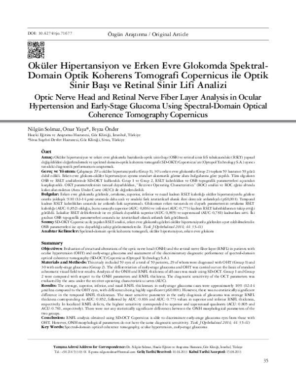 (PDF) Optic Nerve Head and Retinal Nerve Fiber Layer Analysis in Ocular ...