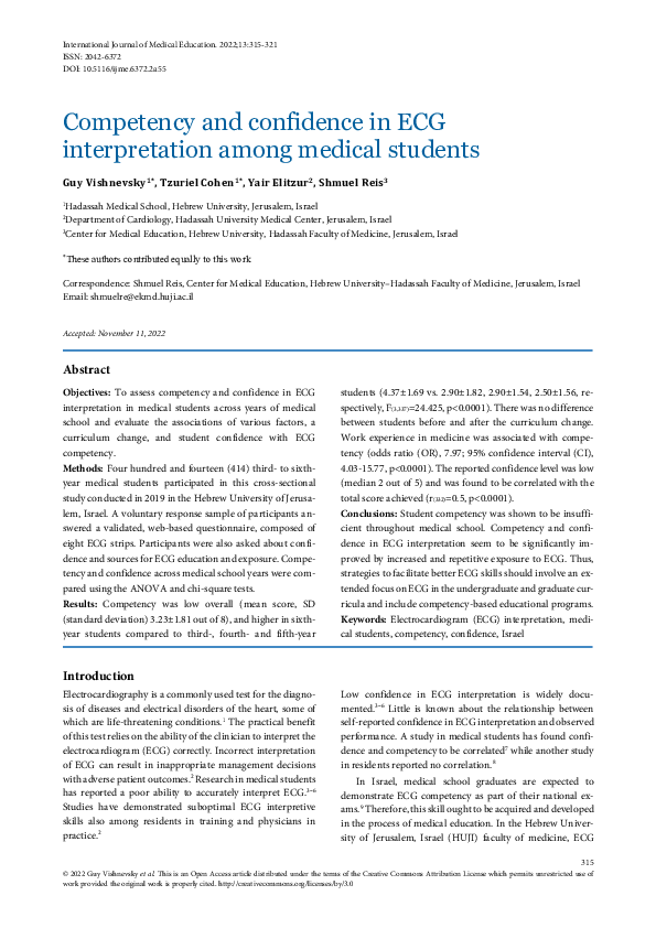 (PDF) Competency and confidence in ECG interpretation among medical ...
