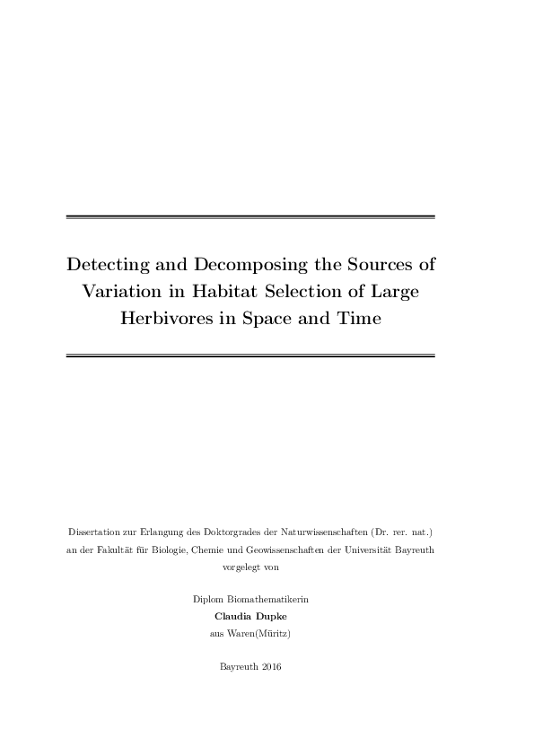 (PDF) Detecting and Decomposing the Sources of Variation in Habitat ...