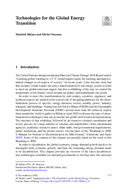 (PDF) Technologies for the Global Energy Transition