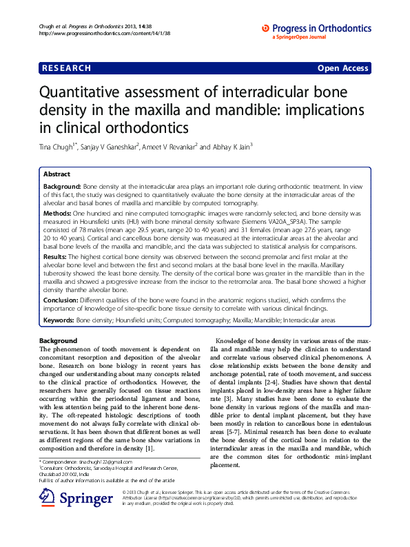 (PDF) Quantitative assessment of interradicular bone density in the ...