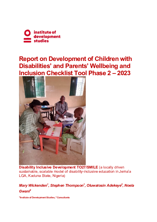 (PDF) Report on Development of Children with Disabilities’ and Parents ...
