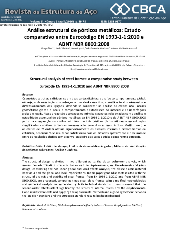 (PDF) Structural analysis of steel frames: a comparative study between ...
