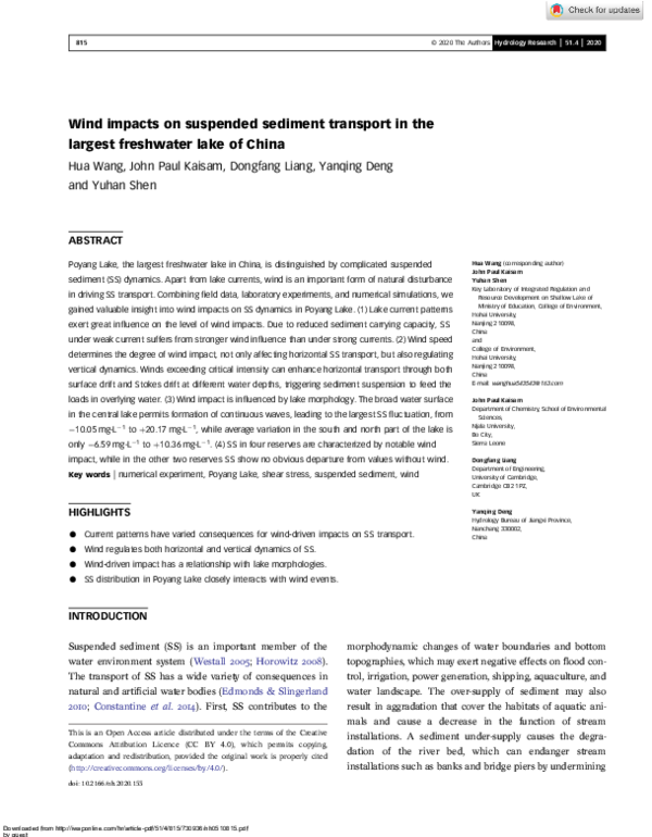 (PDF) Wind impacts on suspended sediment transport in the largest ...