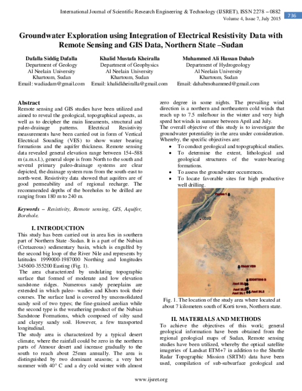 (PDF) Groundwater Exploration using Integration of Electrical ...