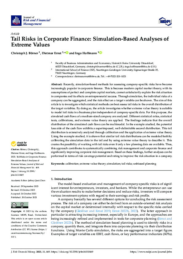 (PDF) Tail Risks in Corporate Finance: Simulation-Based Analyses of ...