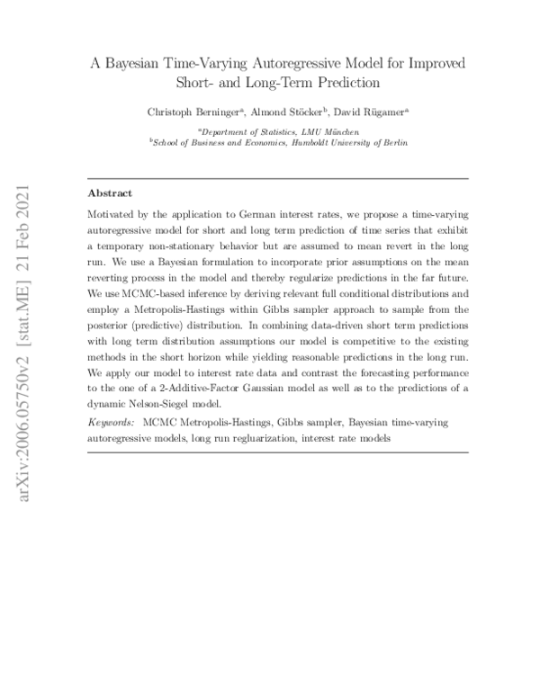 (PDF) A Bayesian Time-Varying Autoregressive Model for Improved Short ...