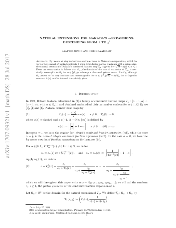 (PDF) Natural Extensions for Nakada's alpha-expansions: descending from ...