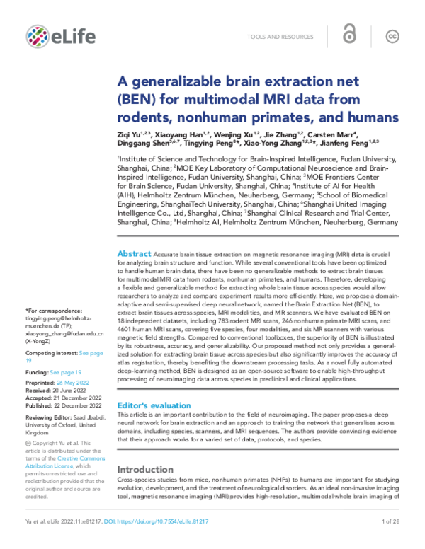 (PDF) A generalizable brain extraction net (BEN) for multimodal MRI ...