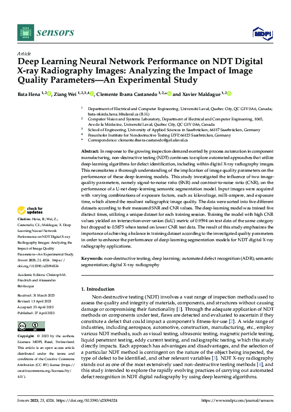 (PDF) Deep Learning Neural Network Performance on NDT Digital X-ray ...
