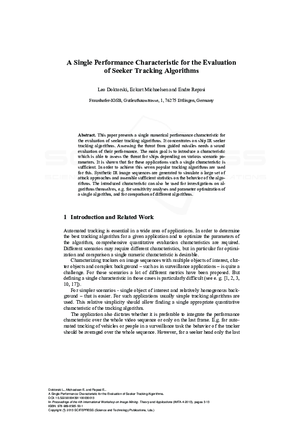 (PDF) A single performance characteristic for the evaluation of seeker ...