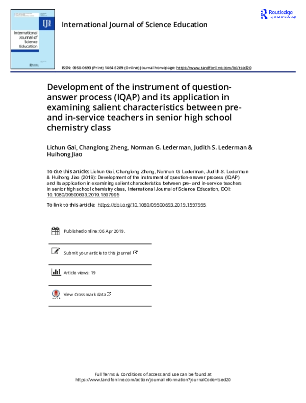 (PDF) Development of the instrument of question-answer process (IQAP ...