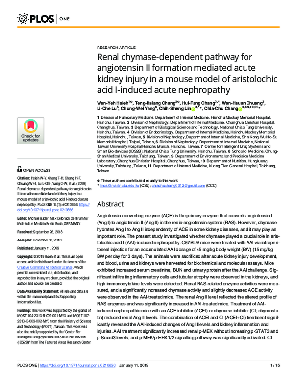 (PDF) Renal chymase-dependent pathway for angiotensin II formation ...