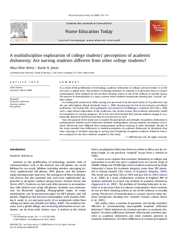 (PDF) A multidiscipline exploration of college students’ perceptions of ...