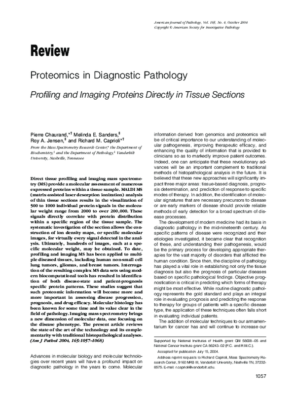 (PDF) Proteomics in Diagnostic Pathology