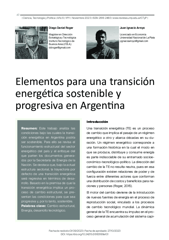 (PDF) Elementos para una transición energética sostenible y progresiva ...
