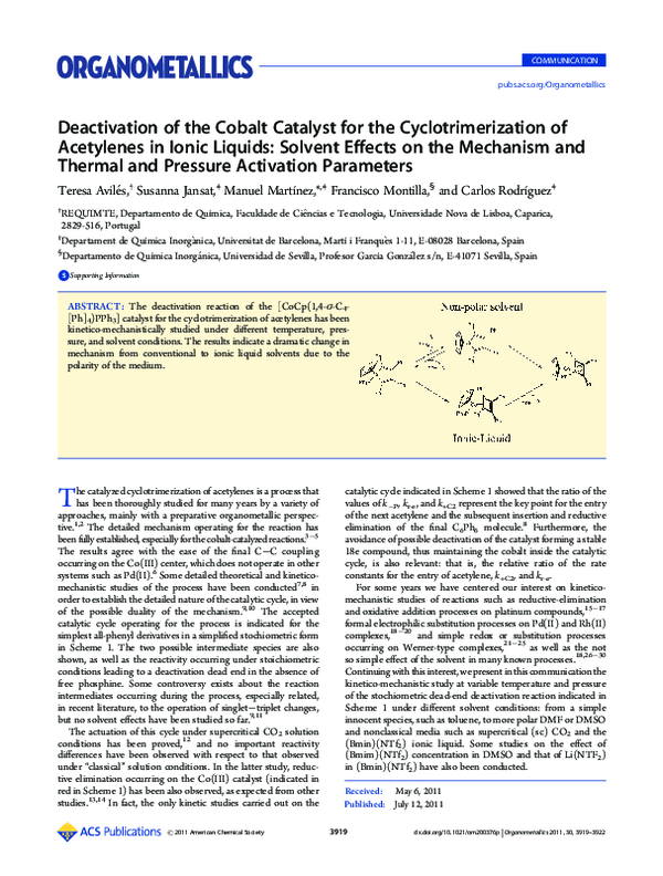 (PDF) Deactivation of the Cobalt Catalyst for the Cyclotrimerization of ...