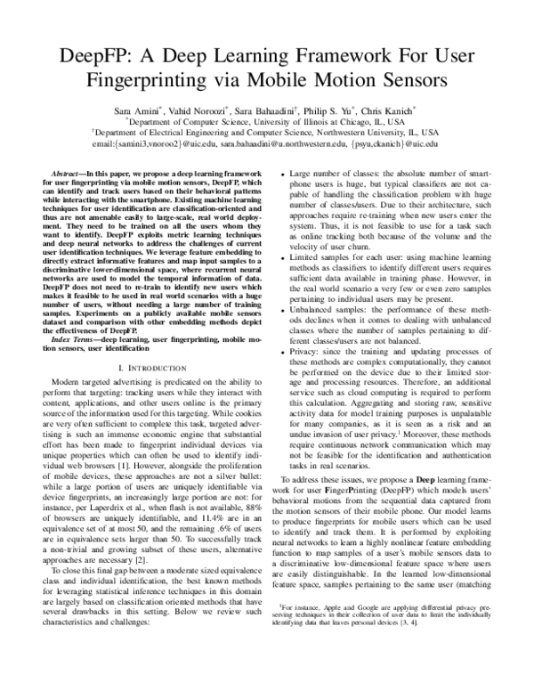 (PDF) DeepFP: A Deep Learning Framework For User Fingerprinting via ...