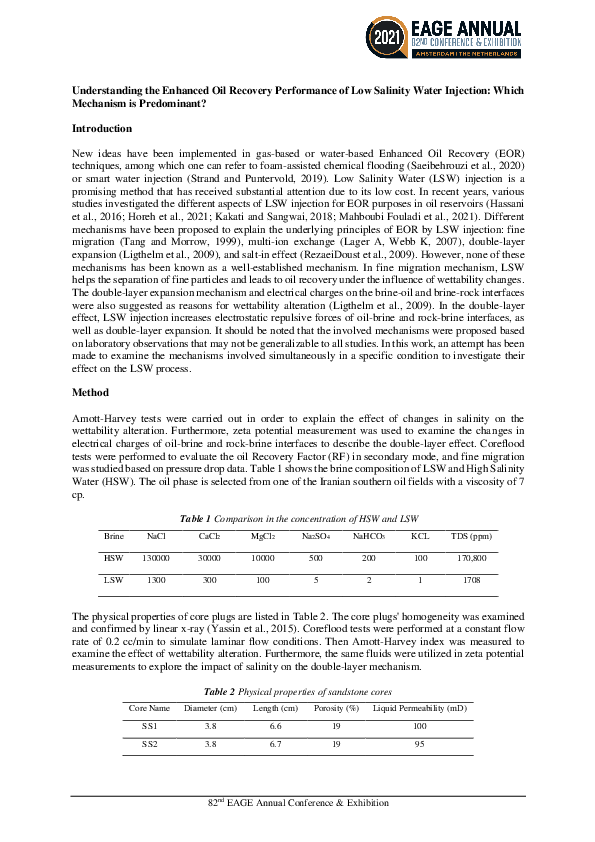 (PDF) Understanding the Enhanced Oil Recovery Performance of Low ...
