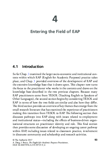 (PDF) Entering the Field of EAP