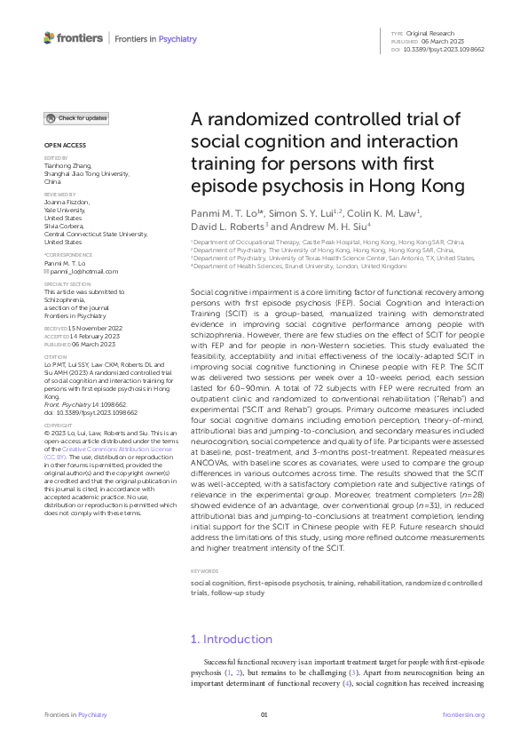 (PDF) A randomized controlled trial of social cognition and interaction ...