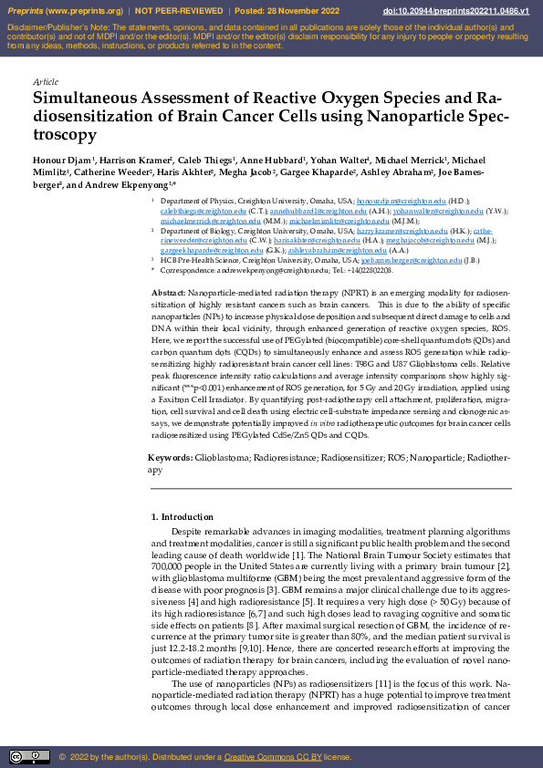 (PDF) Simultaneous Assessment of Reactive Oxygen Species and ...