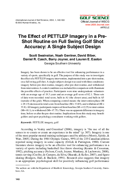 (PDF) The Effect of PETTLEP Imagery in a Pre-Shot Routine on Full Swing ...