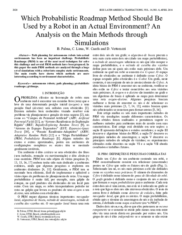 (PDF) Wich Probabilistic Roadmap method should be used by a robot in an ...