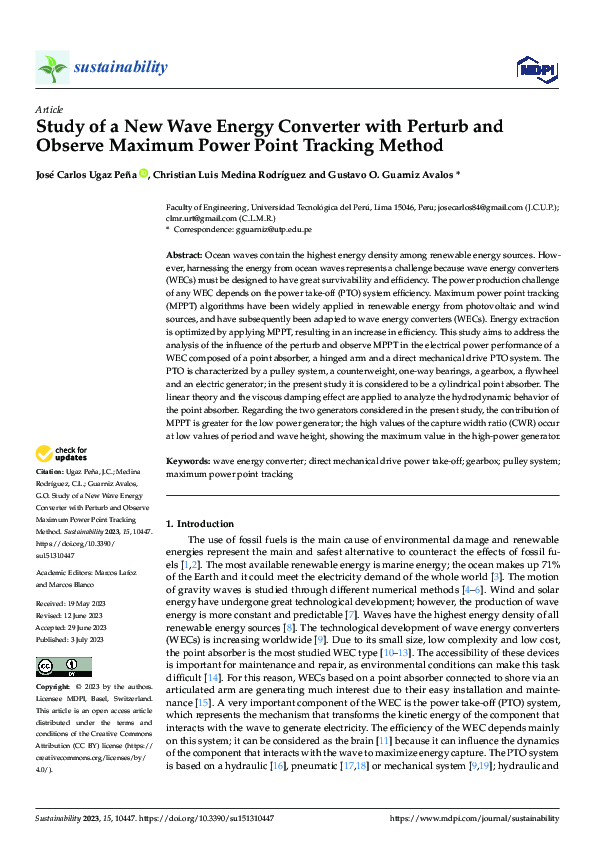 (PDF) Study of a New Wave Energy Converter with Perturb and Observe ...