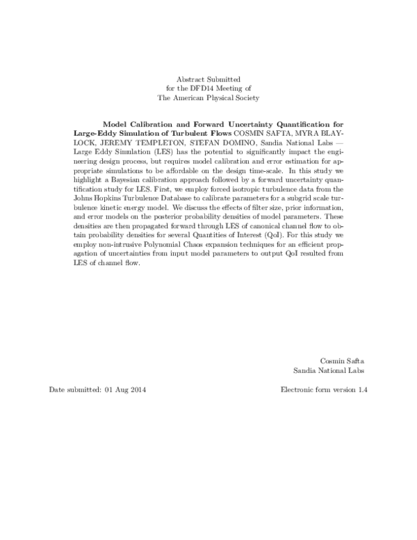 (PDF) Model Calibration and Forward Uncertainty Quantification for ...