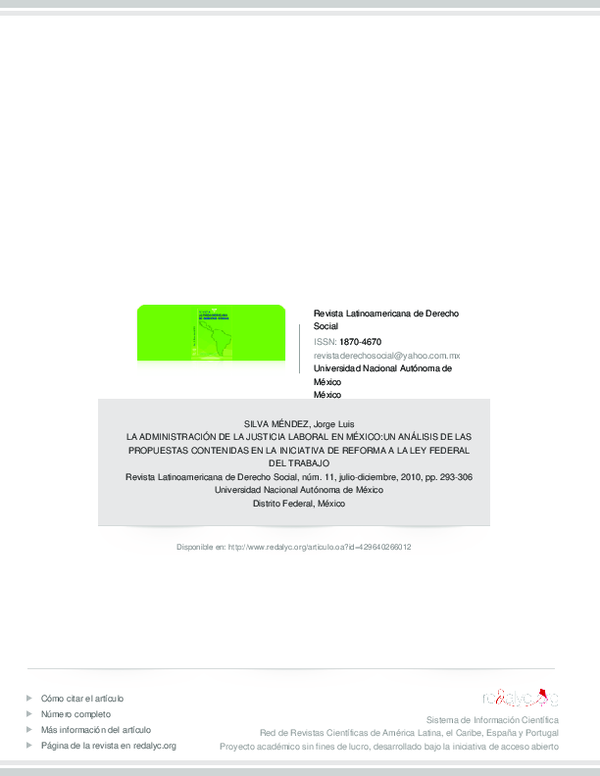 (PDF) La administración de la justicia laboral en México: Un análisis ...