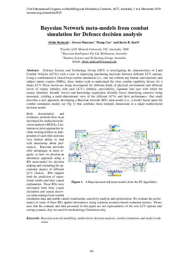 (PDF) Bayesian network meta-models from combat simulation for Defence ...