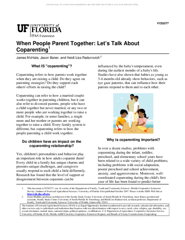 (PDF) When People Parent Together: Let’s Talk About Coparenting