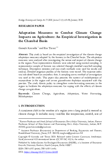 (PDF) Adaptation Measures to Combat Climate Change Impacts on Agriculture