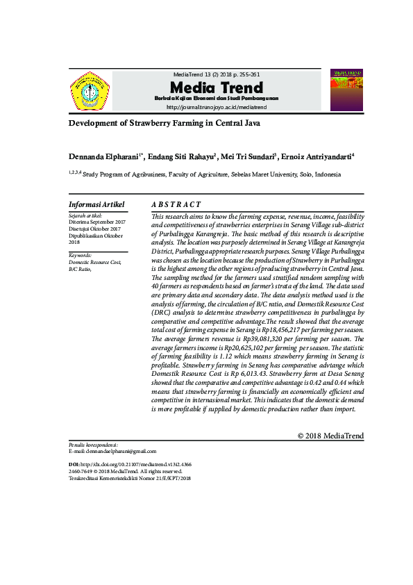 (PDF) Development of Strawberry Farming in Central Java